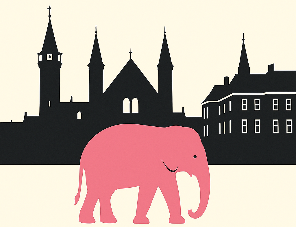 Roze olifant voor het Binnenhof