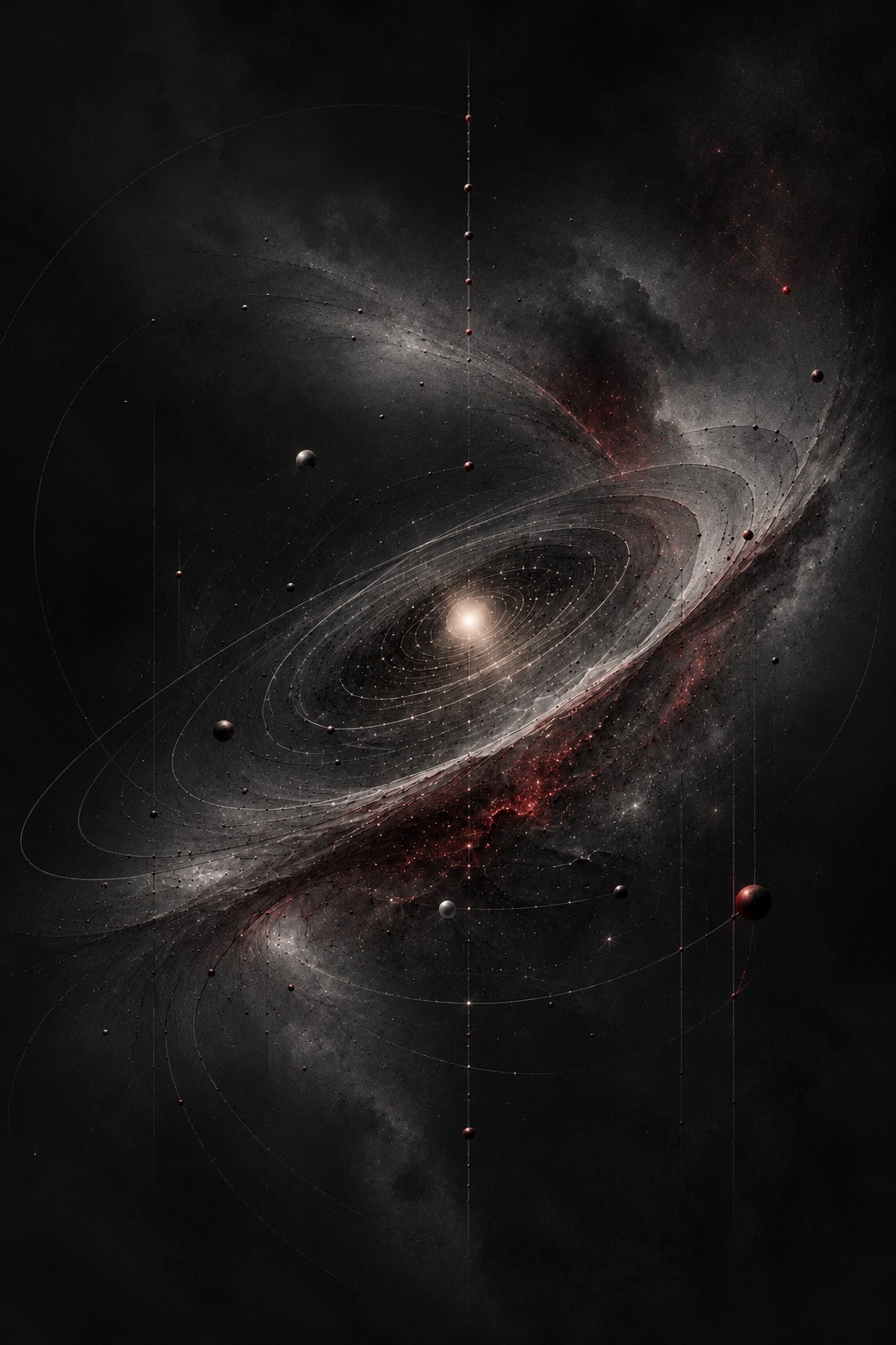 Dark orbital field representing structured possibility and instantiated relations