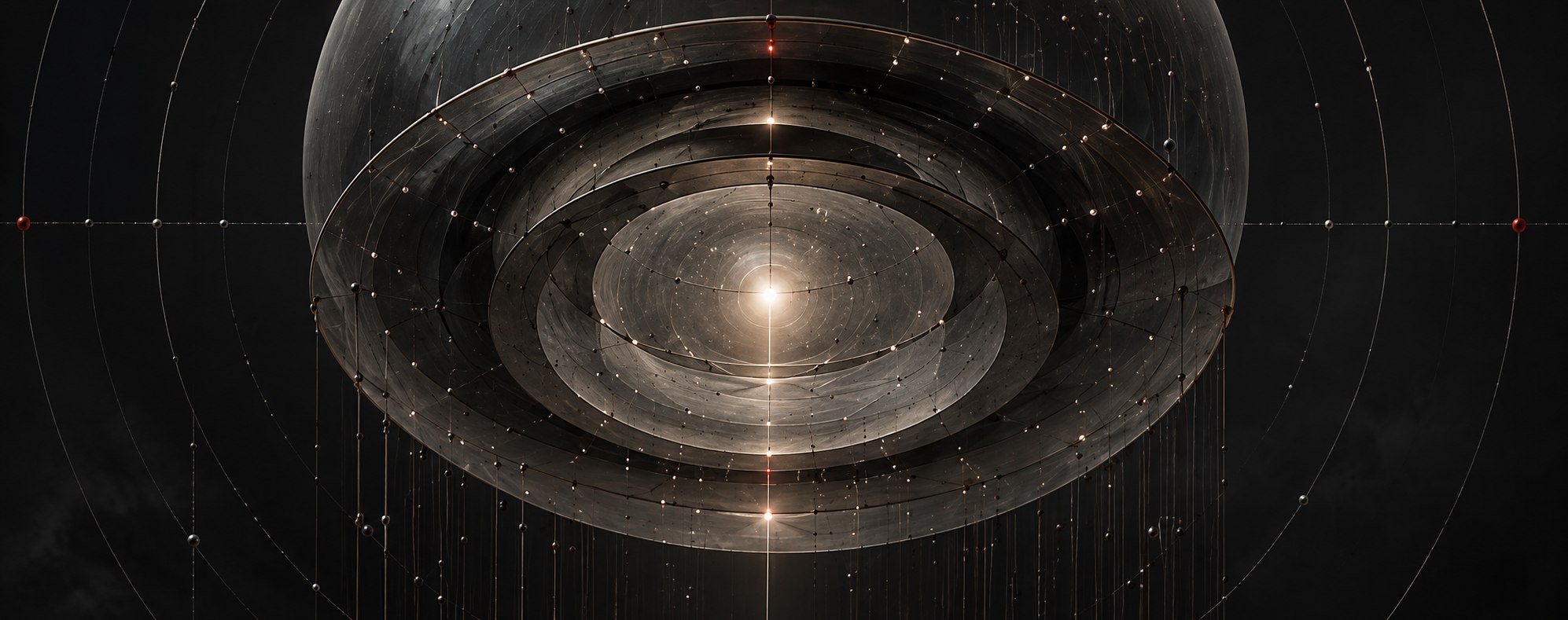 Dark concentric field expressing an observer position within a wider structure