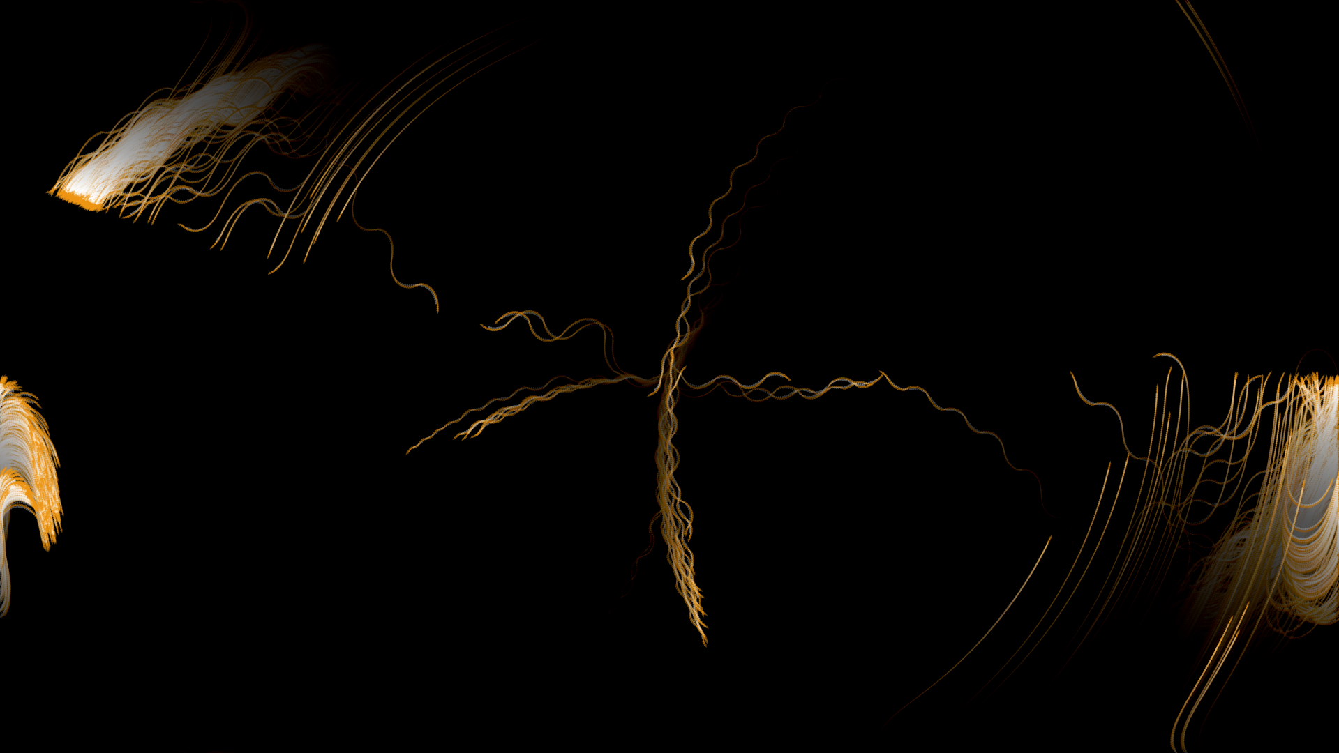 Fine gold relations crossing within an open dark field